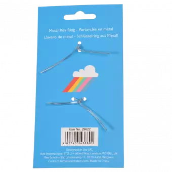 Cloud burst keyring back of packaging